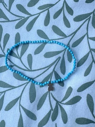 Pulsera Tous Oso Dorado y Piedras Azules