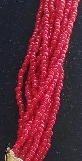 Collana vetro Murano rosso testa leone anni 80/90