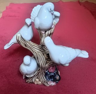 FIGURA PÁJAROS DE PORCELANA "CASES" DE MANISES