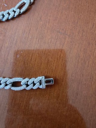 Conjunto Cadena y Pulsera Figaro en color Plata