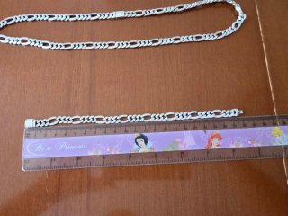 Conjunto Cadena y Pulsera Figaro en color Plata