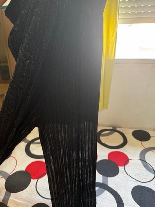 Pantalón de vestir negro plateado