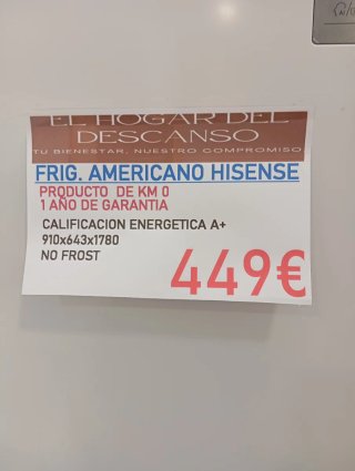 FRIGORÍFICO AMERICANO HISENSE