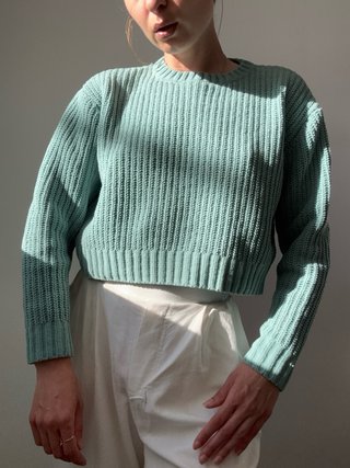 Bershka Jersey Verde Menta Corto Talla S