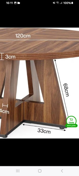 Mesa de comedor redonda en su caja original NUEVO.