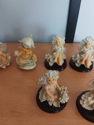Figuritas de Hadas Set Plástico Beige y Dorado