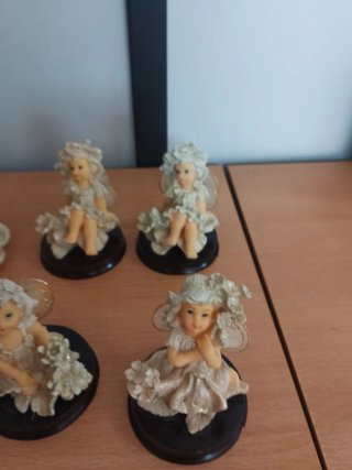Figuritas de Hadas Set Plástico Beige y Dorado