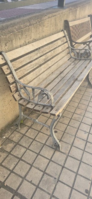 3 bancos jardín hierro forjado madera