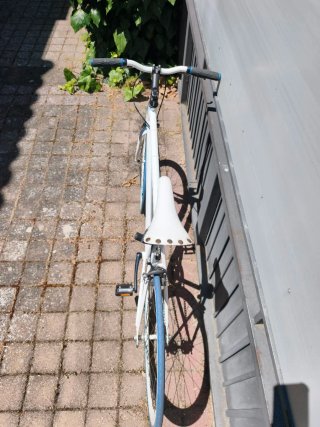 Bicicleta Fixie BH Blanca Ruedas Azules