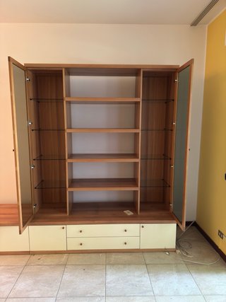 Mobile soggiorno legno e vetro