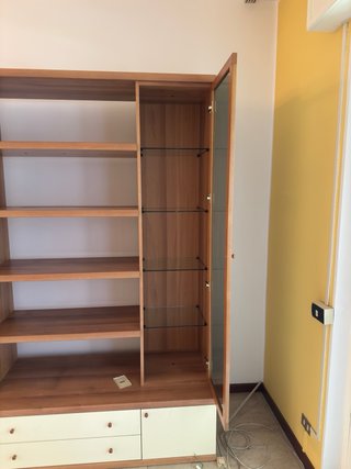 Mobile soggiorno legno e vetro