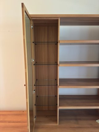Mobile soggiorno legno e vetro