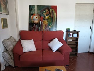 Sofá 2 plazas, como nuevo, color teja