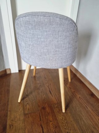 Silla Maison du Monde Tela Gris Patas Madera