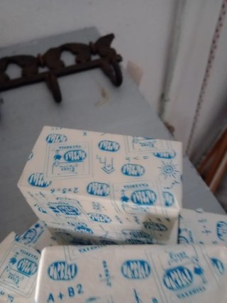 4 Paquetes tizas blancas cuadradas años 70