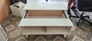 Mesa de centro moderna de madera acabado blanco