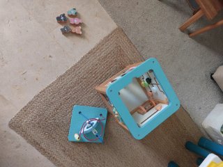Cubo actividades bebé madera