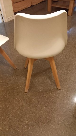 Juego 2 Sillas Blancas Patas Madera