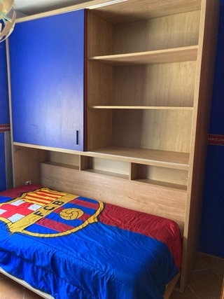 Armario cama abatible de 90 cm con estanterías