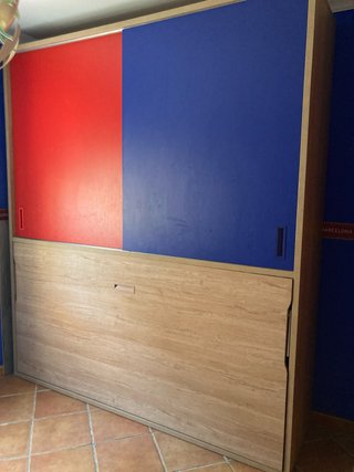 Armario cama abatible de 90 cm con estanterías