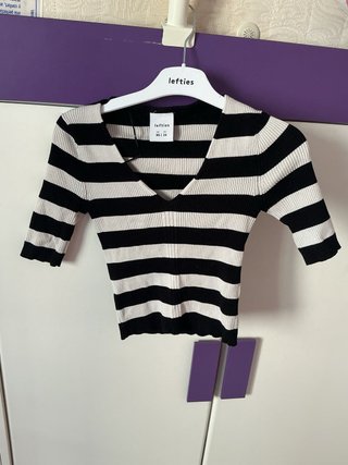 Top Lefties rayas blanco y negro Talla XS