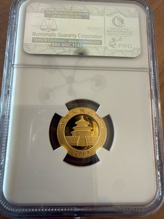 Moneda Oro Panda 1/10 Onza 50 Yuanes Au.999