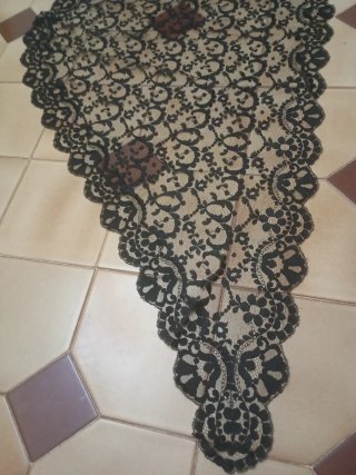Mantilla Fallera Encaje Antiguo Negra