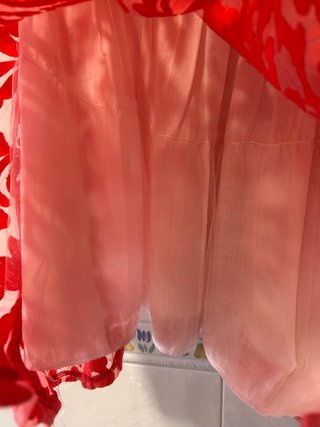 Vestido coral con flores talla XS