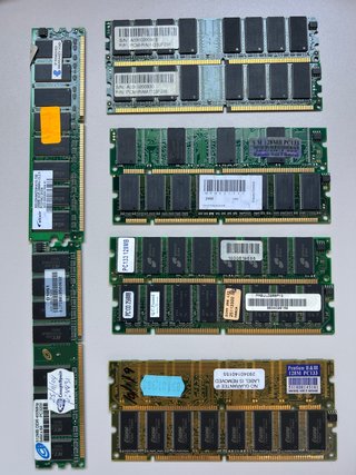 Lote RAM DDR PC133, PC3200 Elixir Kingston.