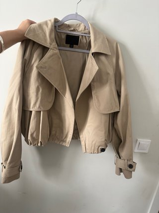 Zara Gabardina Corta Abombada XS/34/6 Beige