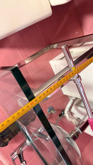 Mueble lavabo cristal y metal