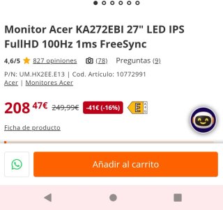 Monitor Acer 27 LED IPS FullHD 100Hz 1ms