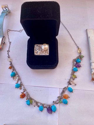 Lote Joyería Plata: Collar, Anillo, Relojes