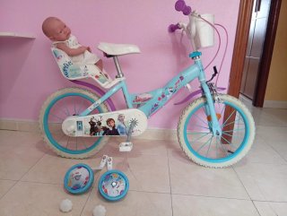 Bicicleta Frozen niña con ruedines