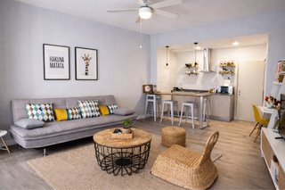 Sofá-cama moderno gris 2 plazas