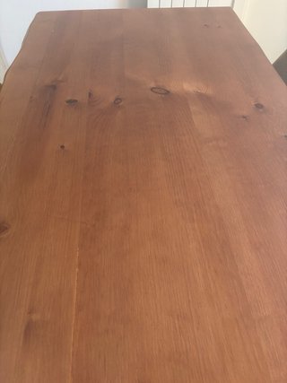 Mesa de comedor de madera maciza y metal