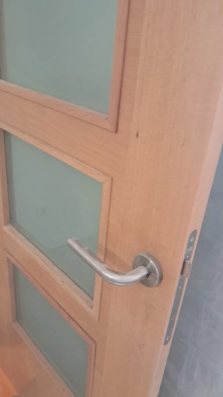 Puerta Maciza Madera 4 Cristales