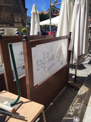 Mamparas de terraza de hostelería.