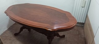 Tavolo e 6 sedie in pelle anni '80