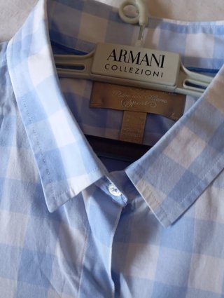 Camisa P del Hierro cuadros azul y blanco