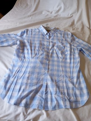 Camisa P del Hierro cuadros azul y blanco