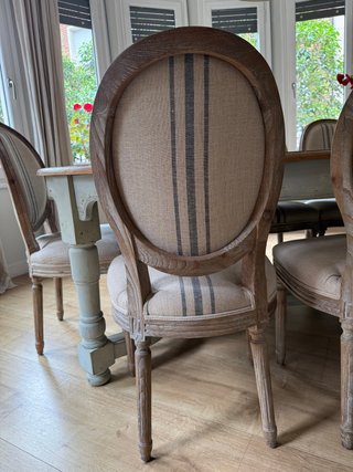 Silla madera decapada y tapizada