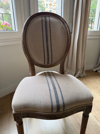Silla madera decapada y tapizada
