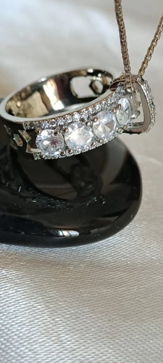 Anello  a doppio uso Argento con Zirconi
