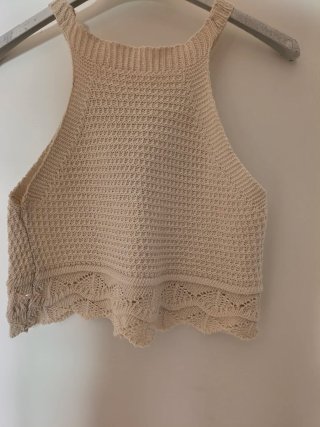 Completo donna top e gonna beige