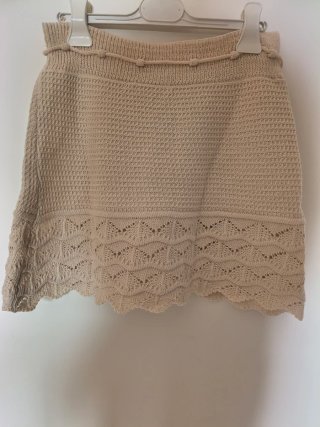 Completo donna top e gonna beige