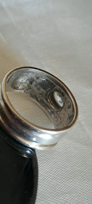Anello fascione argento con pietra tg 16