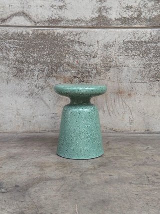 Mesa auxiliar exterior Mesquida de terrazo verde Ø 39 cm