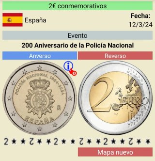 Moneda 2€ España 2024 Policía Nacional