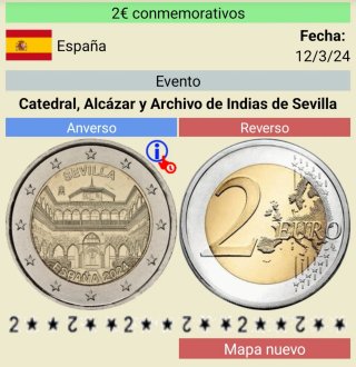 Moneda 2€ España 2024 Conmemorativa Sevilla